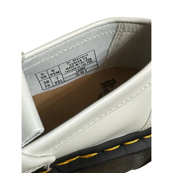 Dr. Martens Sz 38 US 7 Womens Adrian Loafers Off White Smooth Leather Shoes New - Picture 7 of 7